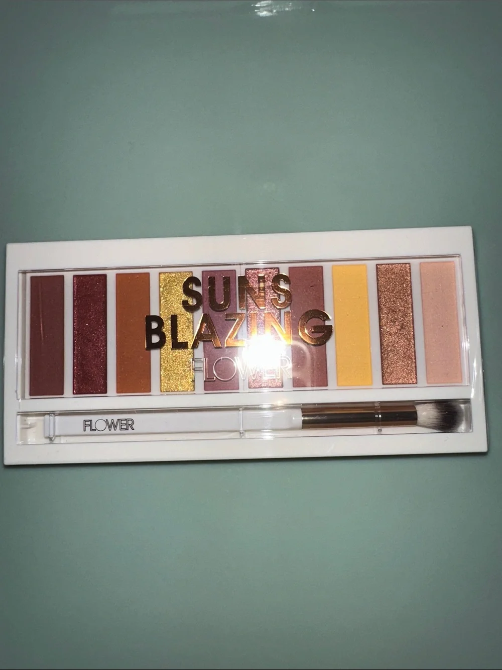 Suns Blazing Eyeshadow Palette - By Flower Warm Yellow & Bronze Shades W/Brush